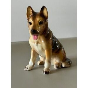 Vintage Norcrest German Shepherd Dog Figurine AA720 Ceramic Japan Mid Century